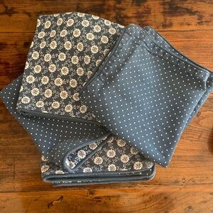 Set‎ 4-IKEA Blue and White Polka Dot & Floral Pillow Covers